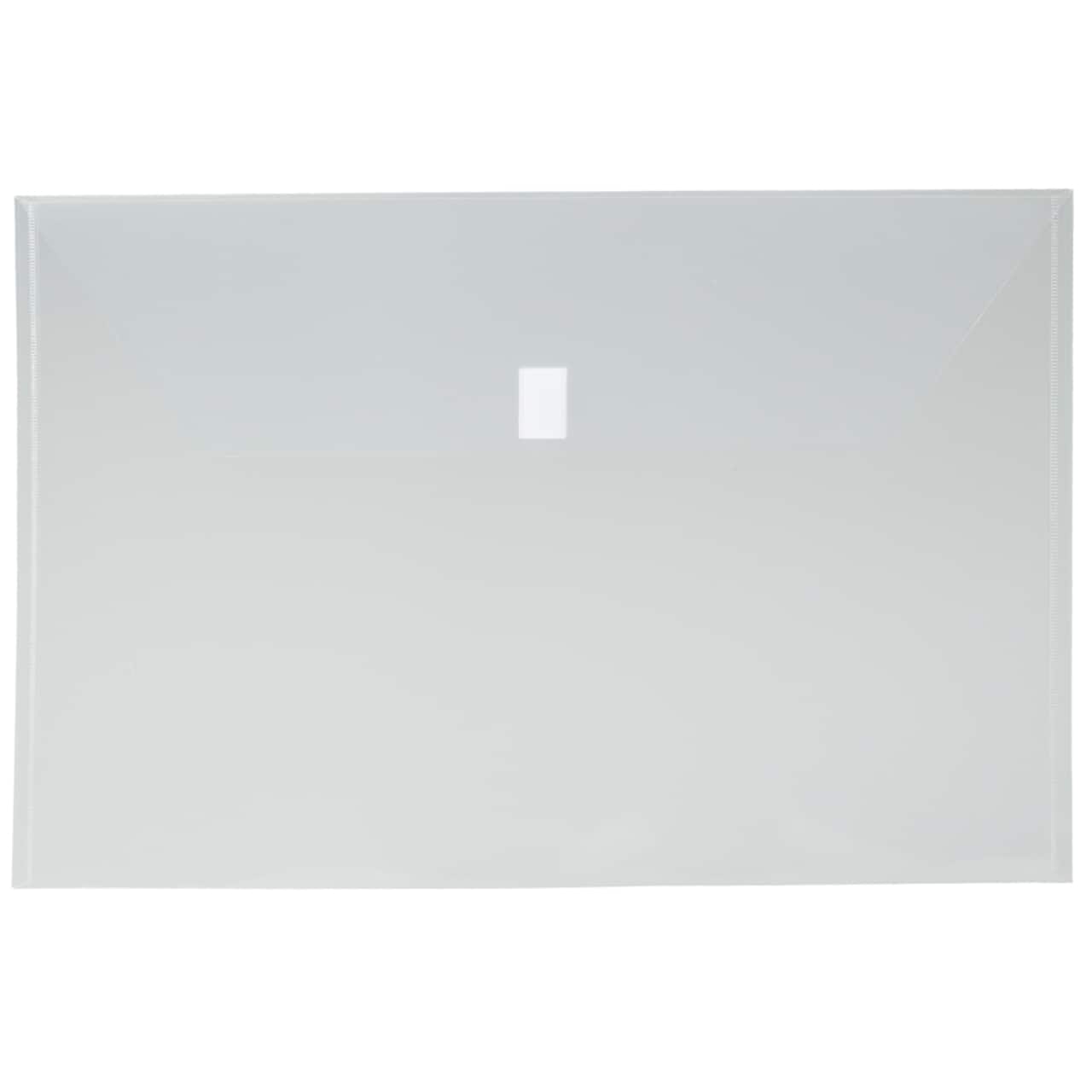 JAM Paper 12" x 18" Clear Plastic Hook & Loop Closure Envelopes, 12ct.